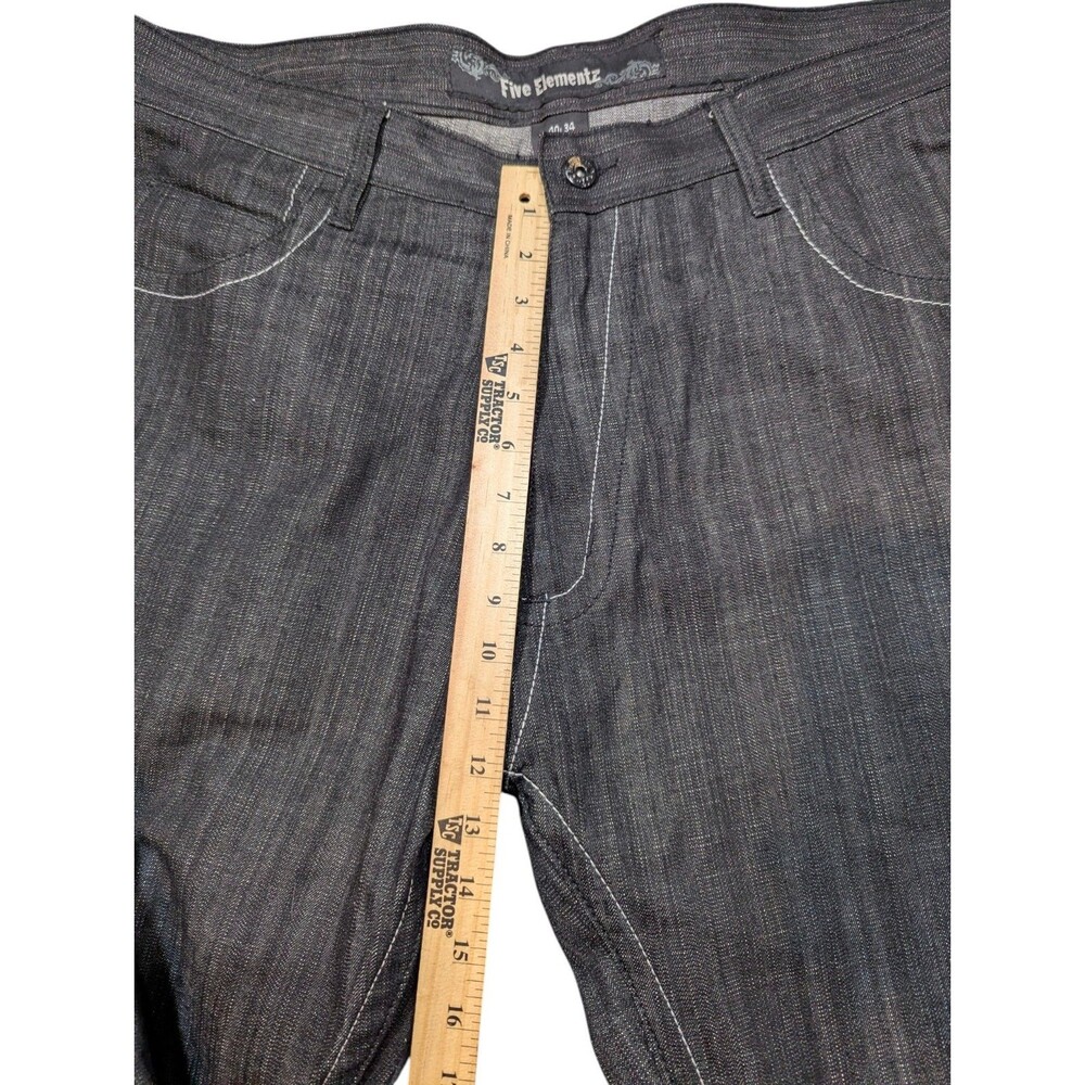 Vintage Five Elementz Jeans Mens Black Embroidered Y2K Hip Hop Tag 40X34 - Picture 12 of 12